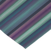 紫ティール（緑がかった色）ブルーグリーン水カラーストライプパターン ショートテーブルランナー (コーナー)