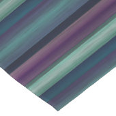 紫ティール(緑がかった色)ブルーグリーン水カラーストライプパターン ミディアムテーブルランナー (コーナー)