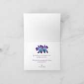 紫ティール(緑がかった色)ブルーデンドロビウム結婚蘭の写真 サンキューカード (内部)