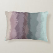 紫ティール(緑がかった色)勾配グラデーションモダン抽象芸術ストライプの アクセントクッション (裏面)