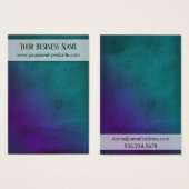 紫ティール(緑がかった色)木目イヤリングホルダー表示カード (正面&裏面)