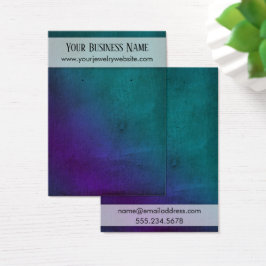 紫ティール(緑がかった色)木目イヤリングホルダー表示カード