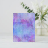 紫ティール（緑がかった色）紫の水彩背景 ポストカード (スタンド正面)