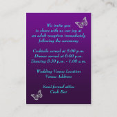 紫ティール(緑がかった色)銀フローラ蝶エンクロージャ2 エンクロージャーカード (裏面)