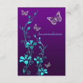 紫ティール（緑がかった色）銀フローラ、蝶エンクロージャ2 エンクロージャーカード (正面)