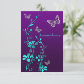 紫ティール（緑がかった色）銀フローラ、蝶エンクロージャ2 エンクロージャーカード (スタンド正面)