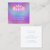 紫ティール(緑がかった色)青蓮 スクエア名刺 (正面/裏面)