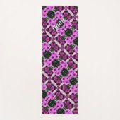 紫デイジー花抽象芸術 ヨガマット (正面)