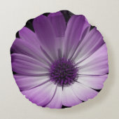 紫デイジー花枕 ラウンドクッション (裏面)