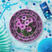 紫デイジー花自然パーソナライズされたパーティー ペーパープレート (パーティー)