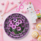 紫デイジー花自然パーソナライズされたパーティー ペーパープレート (パーティー)