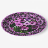 紫デイジー花自然パーソナライズされたパーティー ペーパープレート (アングル)