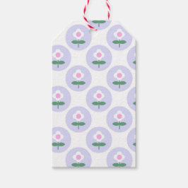 紫デイジー花赤ちゃんシャワー開花パーティー ギフトタグ