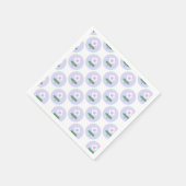 紫デイジー花赤ちゃんシャワー開花パーティー スタンダードカクテルナプキン (角)