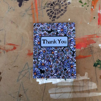 紫デイジー花 ポストカード