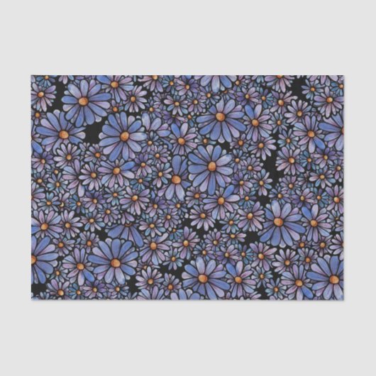 紫デイジー花 薄葉紙 (正面)