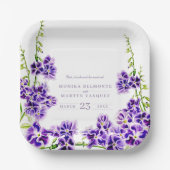 紫デュランタ水色結婚花 ペーパープレート (正面)