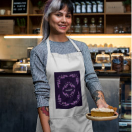 紫デンドロパーソナライズされたビウムの蘭モチーフ スタンダードエプロン