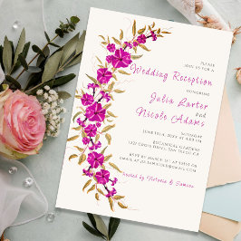 紫トランペット花園ウェディングレセプション 招待状