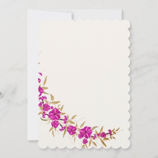 紫トランペット花園ウェディングレセプション 招待状 (裏面)