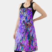 紫トリップ（幻覚体験）のようなとマゼンタの野カラフル花 エプロン (インサイチュ)