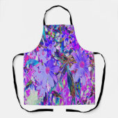 紫トリップ（幻覚体験）のようなとマゼンタの野カラフル花 エプロン (正面)