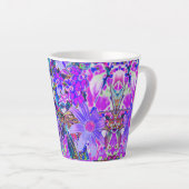 紫トリップ(幻覚体験)のようなとマゼンタの野カラフル花 カフェラテマグ (右アングル)