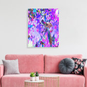 紫トリップ（幻覚体験）のようなとマゼンタの野カラフル花 キャンバスプリント (インサイチュ (リビング))