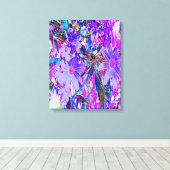 紫トリップ（幻覚体験）のようなとマゼンタの野カラフル花 キャンバスプリント (インサイチュ (ウッドフロア))