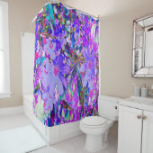 紫トリップ（幻覚体験）のようなとマゼンタの野カラフル花 シャワーカーテン (インサイチュ)