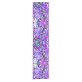 紫トリップ（幻覚体験）のようなとマゼンタの野カラフル花 ショートテーブルランナー (正面)