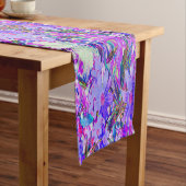 紫トリップ（幻覚体験）のようなとマゼンタの野カラフル花 ショートテーブルランナー (インサイチュ)