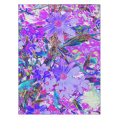 紫トリップ（幻覚体験）のようなとマゼンタの野カラフル花 テーブルクロス (正面)