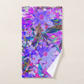 紫トリップ(幻覚体験)のようなとマゼンタの野カラフル花 ハンドタオル (ハンドタオル)