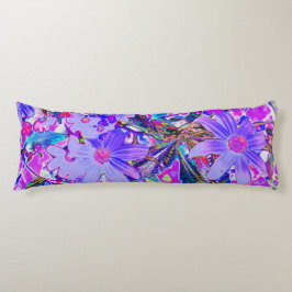 紫トリップ（幻覚体験）のようなとマゼンタの野カラフル花 ボディピロー