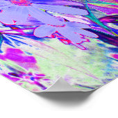 紫トリップ（幻覚体験）のようなとマゼンタの野カラフル花 ポスター (角)