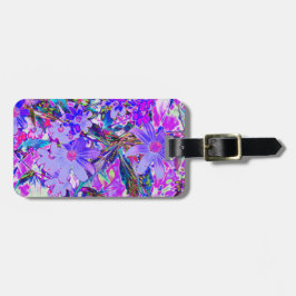 紫トリップ（幻覚体験）のようなとマゼンタの野カラフル花 ラゲッジタグ