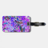紫トリップ(幻覚体験)のようなとマゼンタの野カラフル花 ラゲッジタグ (裏面横)
