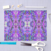 紫トリップ（幻覚体験）のようなとマゼンタの野カラフル花 薄葉紙 (クラフト)