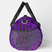 紫トリップ（幻覚体験）のようなと黒のレトロ原子 ダッフルバッグ (右)