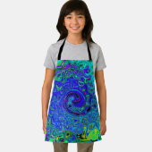 紫トリップ（幻覚体験）のような青抽象芸術レトロ液スワール エプロン (インサイチュ)