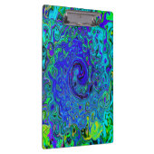 紫トリップ（幻覚体験）のような青抽象芸術レトロ液スワール クリップボード (右)