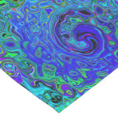 紫トリップ（幻覚体験）のような青抽象芸術レトロ液スワール ショートテーブルランナー (コーナー)