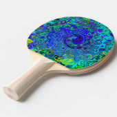 紫トリップ（幻覚体験）のような青抽象芸術レトロ液スワール 卓球ラケット (正面アングル)