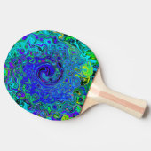 紫トリップ（幻覚体験）のような青抽象芸術レトロ液スワール 卓球ラケット (横)