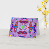 紫ドラゴングリーティングカード カード (黄色い花)