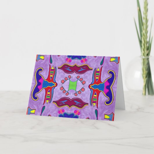 紫ドラゴングリーティングカード カード (正面)