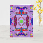 紫ドラゴングリーティングカード カード (黄色い花)