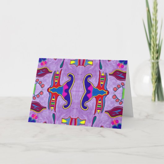 紫ドラゴングリーティングカード カード (正面)