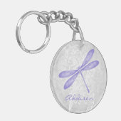 紫ドラゴンフライパーソナライズされたアクリルキーチェーン キーホルダー (正面左)